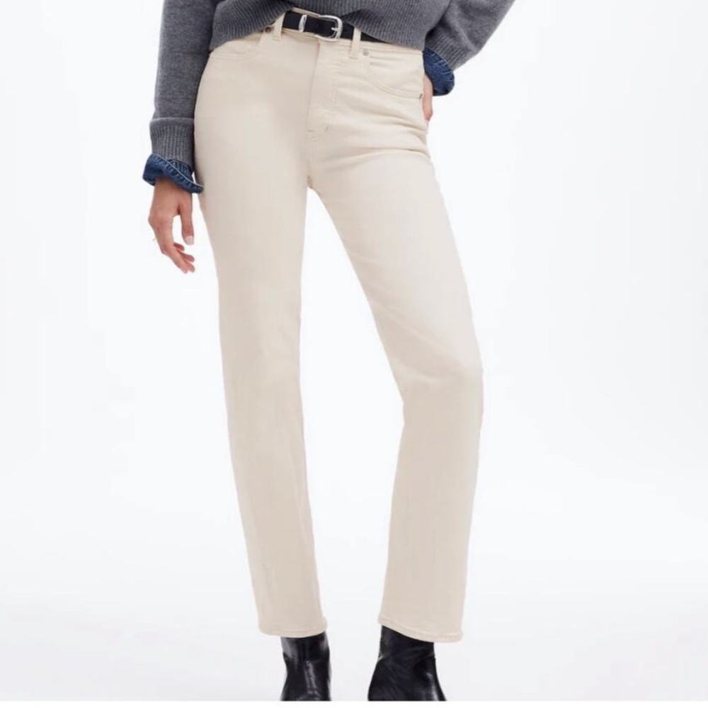Madewell Women’s ’90s Straight Jeans Vintage Canvas Cream High Rise Size 30